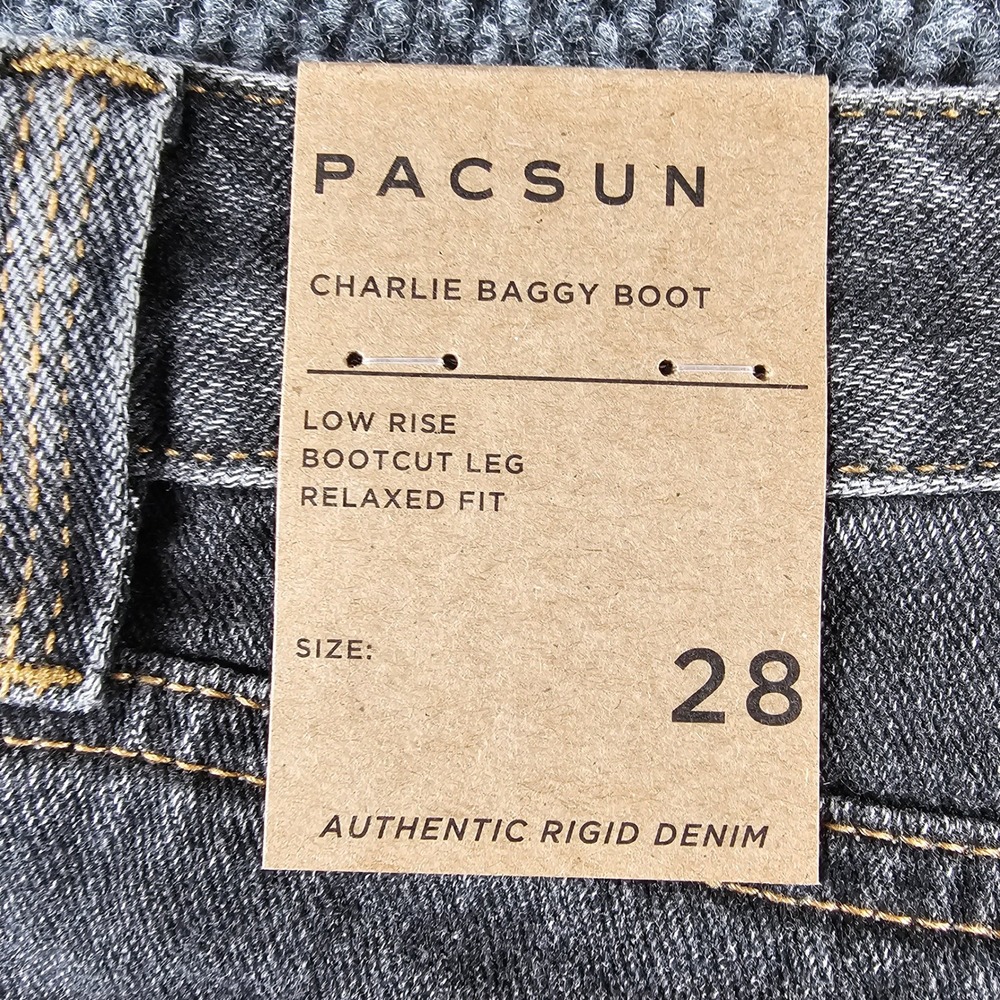 PacSun Charlie Baggy Boot Jeans Faded Black Low Rise Size 28 Pacific Sunwear NEW - Picture 7 of 12